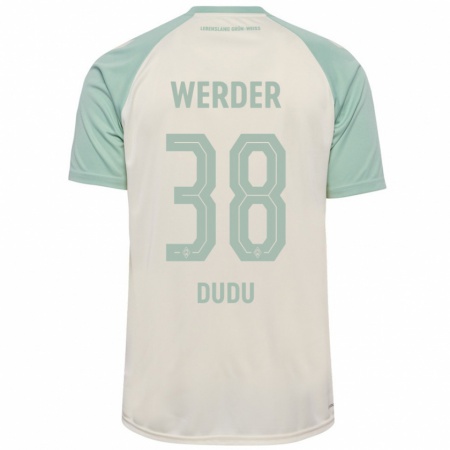 Kandiny Kinder Dudu #38 Cremeweiß Hellgrün Auswärtstrikot Trikot 2024/25 T-Shirt