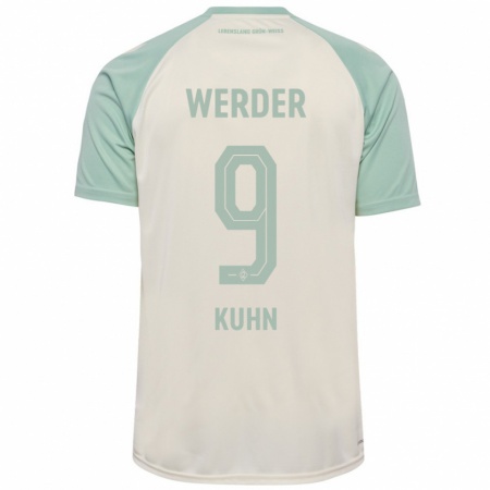 Kandiny Kinder Philipp Kühn #9 Cremeweiß Hellgrün Auswärtstrikot Trikot 2024/25 T-Shirt