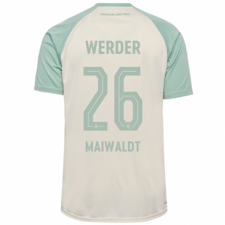 Kandiny Kinder Julius Maiwaldt #26 Cremeweiß Hellgrün Auswärtstrikot Trikot 2024/25 T-Shirt