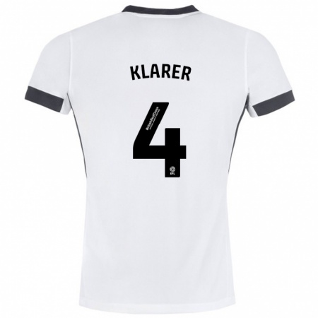 Kandiny Kinder Christoph Klarer #4 Weiß Schwarz Auswärtstrikot Trikot 2024/25 T-Shirt