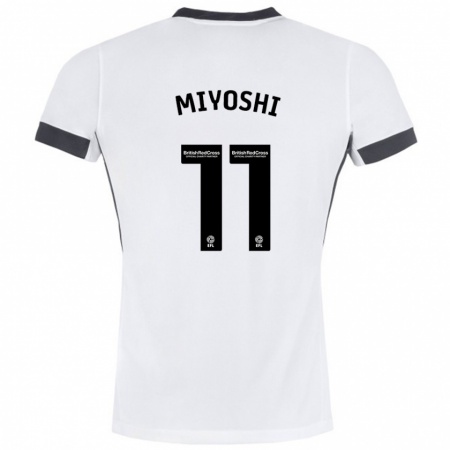 Kandiny Kinder Koji Miyoshi #11 Weiß Schwarz Auswärtstrikot Trikot 2024/25 T-Shirt