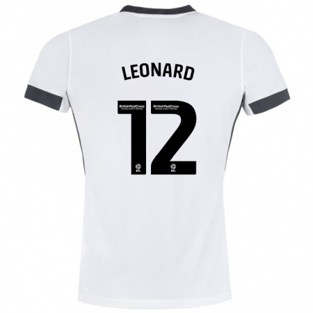 Kandiny Kinder Marc Leonard #12 Weiß Schwarz Auswärtstrikot Trikot 2024/25 T-Shirt