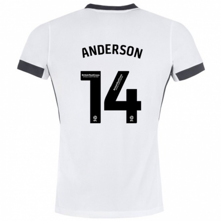 Kandiny Kinder Keshi Anderson #14 Weiß Schwarz Auswärtstrikot Trikot 2024/25 T-Shirt