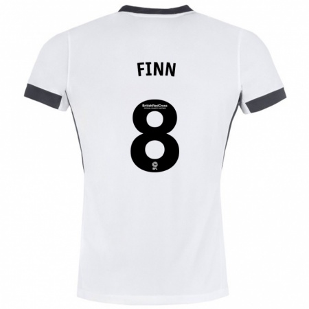 Kandiny Kinder Jamie Finn #8 Weiß Schwarz Auswärtstrikot Trikot 2024/25 T-Shirt