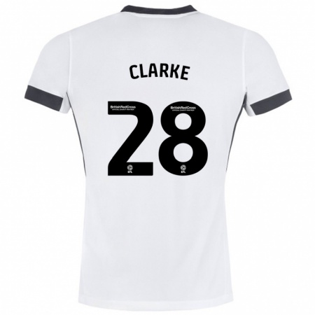 Kandiny Kinder Charlotte Clarke #28 Weiß Schwarz Auswärtstrikot Trikot 2024/25 T-Shirt