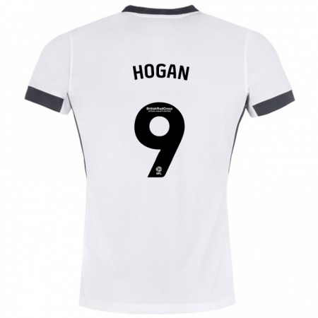 Kandiny Kinder Scott Hogan #9 Weiß Schwarz Auswärtstrikot Trikot 2024/25 T-Shirt