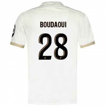 Kandiny Kinder Hicham Boudaoui #28 Weißgold Auswärtstrikot Trikot 2024/25 T-Shirt