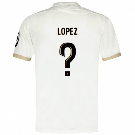 Kandiny Kinder Kylian Lopez #0 Weißgold Auswärtstrikot Trikot 2024/25 T-Shirt