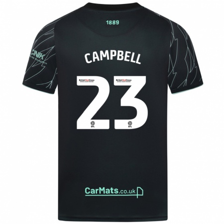 Kandiny Kinder Tyrese Campbell #23 Schwarz Grün Auswärtstrikot Trikot 2024/25 T-Shirt