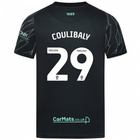 Kandiny Kinder Ismaila Coulibaly #29 Schwarz Grün Auswärtstrikot Trikot 2024/25 T-Shirt