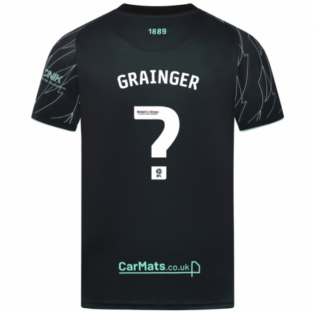 Kandiny Kinder Benjamin Grainger #0 Schwarz Grün Auswärtstrikot Trikot 2024/25 T-Shirt