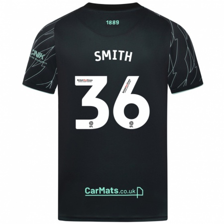 Kandiny Kinder Joshua Smith #36 Schwarz Grün Auswärtstrikot Trikot 2024/25 T-Shirt