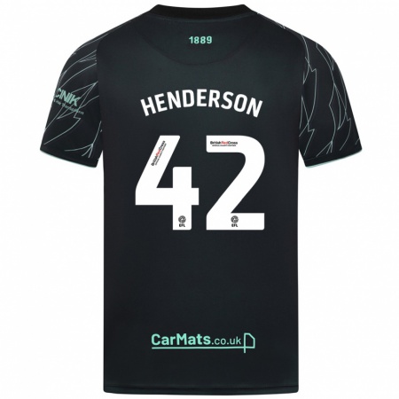 Kandiny Kinder Peyton Henderson #42 Schwarz Grün Auswärtstrikot Trikot 2024/25 T-Shirt