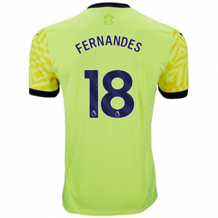 Kandiny Kinder Mateus Fernandes #18 Gelb Auswärtstrikot Trikot 2024/25 T-Shirt