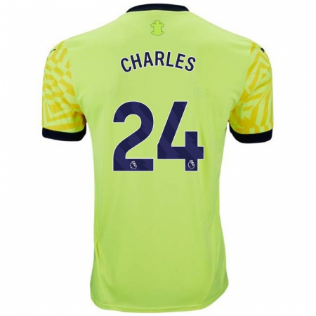 Kandiny Kinder Shea Charles #24 Gelb Auswärtstrikot Trikot 2024/25 T-Shirt