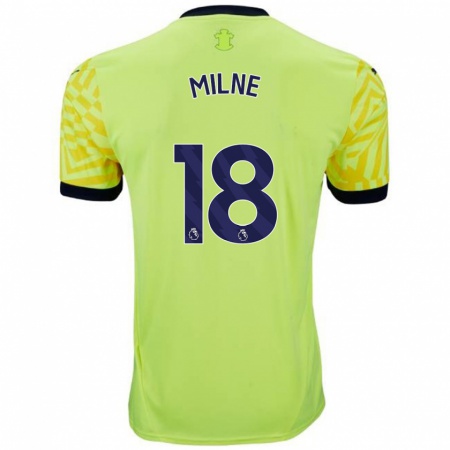 Kandiny Kinder Izzy Milne #18 Gelb Auswärtstrikot Trikot 2024/25 T-Shirt