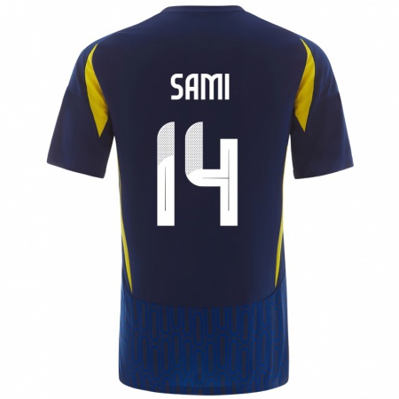 Kandiny Kinder Sami Al-Najei #14 Blau Gelb Auswärtstrikot Trikot 2024/25 T-Shirt