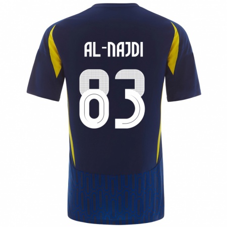 Kandiny Kinder Salem Al-Najdi #83 Blau Gelb Auswärtstrikot Trikot 2024/25 T-Shirt