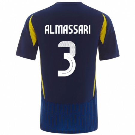 Kandiny Kinder Wadha Almassari #3 Blau Gelb Auswärtstrikot Trikot 2024/25 T-Shirt