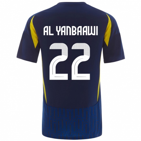 Kandiny Kinder Tahani Al-Yanbaawi #22 Blau Gelb Auswärtstrikot Trikot 2024/25 T-Shirt