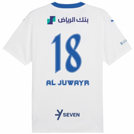 Kandiny Kinder Musab Al-Juwayr #18 Weiß Blau Auswärtstrikot Trikot 2024/25 T-Shirt