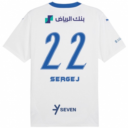 Kandiny Kinder Sergej Milinković-Savić #22 Weiß Blau Auswärtstrikot Trikot 2024/25 T-Shirt