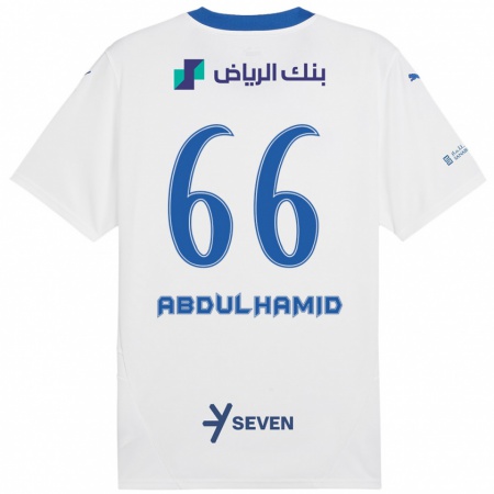 Kandiny Kinder Saud Abdulhamid #66 Weiß Blau Auswärtstrikot Trikot 2024/25 T-Shirt