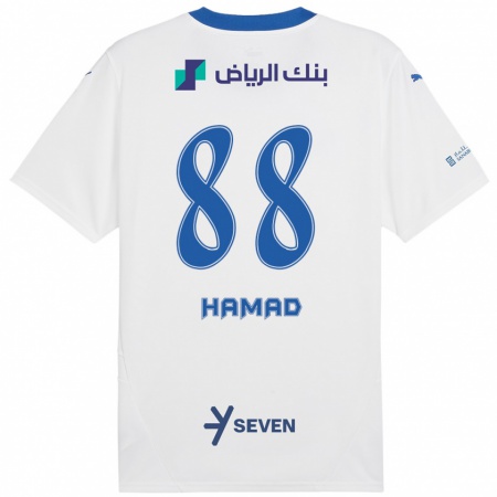 Kandiny Kinder Hamad Al-Yami #88 Weiß Blau Auswärtstrikot Trikot 2024/25 T-Shirt