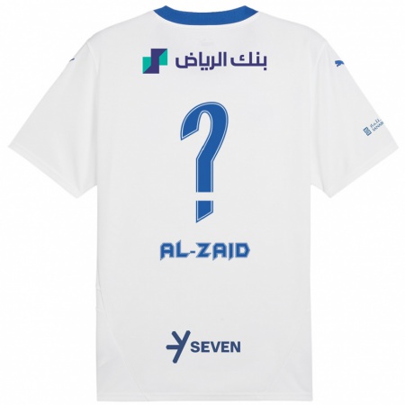 Kandiny Kinder Suhayb Al-Zaid #0 Weiß Blau Auswärtstrikot Trikot 2024/25 T-Shirt