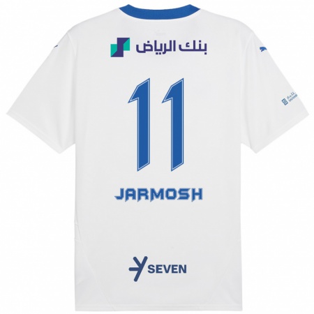 Kandiny Kinder Abdulaziz Jarmosh #11 Weiß Blau Auswärtstrikot Trikot 2024/25 T-Shirt