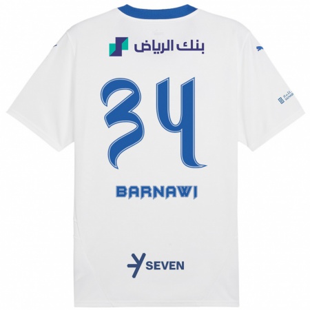 Kandiny Kinder Saleh Barnawi #34 Weiß Blau Auswärtstrikot Trikot 2024/25 T-Shirt