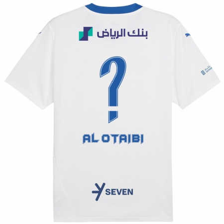 Kandiny Kinder Majd Al-Otaibi #0 Weiß Blau Auswärtstrikot Trikot 2024/25 T-Shirt