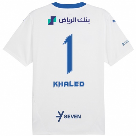 Kandiny Kinder Nawal Khaled #1 Weiß Blau Auswärtstrikot Trikot 2024/25 T-Shirt