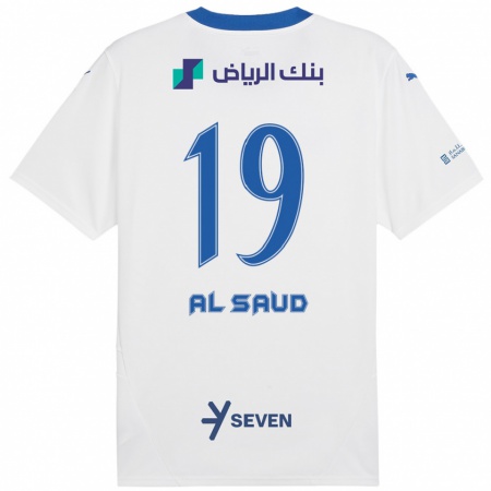 Kandiny Kinder Manal Al Saud #19 Weiß Blau Auswärtstrikot Trikot 2024/25 T-Shirt