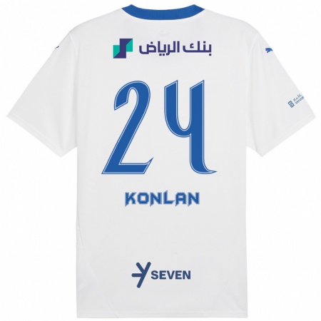 Kandiny Kinder Cynthia Konlan #24 Weiß Blau Auswärtstrikot Trikot 2024/25 T-Shirt