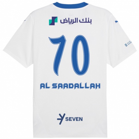 Kandiny Kinder Hessa Al-Saadallah #70 Weiß Blau Auswärtstrikot Trikot 2024/25 T-Shirt