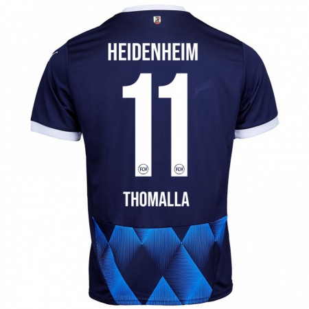 Kandiny Kinder Denis Thomalla #11 Dunkel Marineblau Auswärtstrikot Trikot 2024/25 T-Shirt