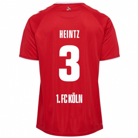 Kandiny Kinder Dominique Heintz #3 Rot Weiß Auswärtstrikot Trikot 2024/25 T-Shirt