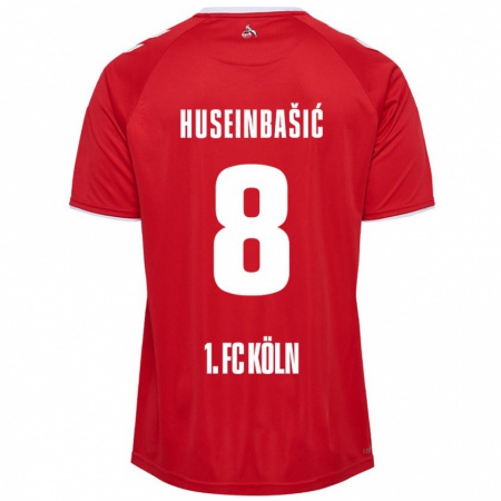 Kandiny Kinder Denis Huseinbasic #8 Rot Weiß Auswärtstrikot Trikot 2024/25 T-Shirt