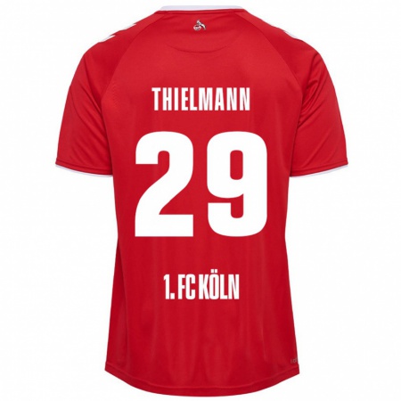 Kandiny Kinder Jan Thielmann #29 Rot Weiß Auswärtstrikot Trikot 2024/25 T-Shirt