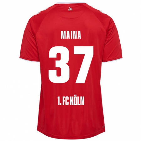 Kandiny Kinder Linton Maina #37 Rot Weiß Auswärtstrikot Trikot 2024/25 T-Shirt