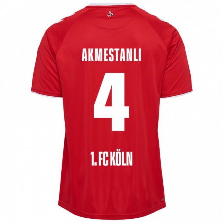 Kandiny Kinder Teoman Akmestanli #4 Rot Weiß Auswärtstrikot Trikot 2024/25 T-Shirt