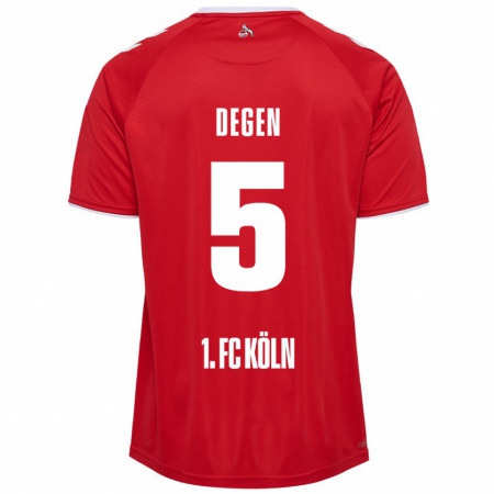 Kandiny Kinder Celina Degen #5 Rot Weiß Auswärtstrikot Trikot 2024/25 T-Shirt