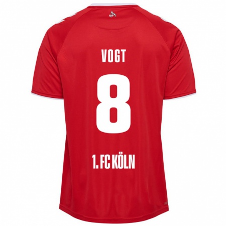 Kandiny Kinder Laura Vogt #8 Rot Weiß Auswärtstrikot Trikot 2024/25 T-Shirt