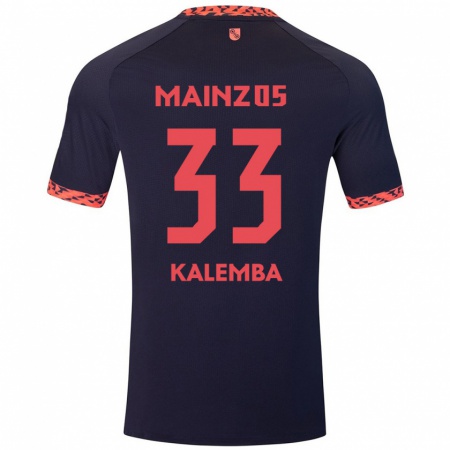 Kandiny Kinder Marcel Kalemba #33 Blau Korallenrot Auswärtstrikot Trikot 2024/25 T-Shirt