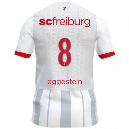 Kandiny Kinder Maximilian Eggestein #8 Weiß Grau Auswärtstrikot Trikot 2024/25 T-Shirt