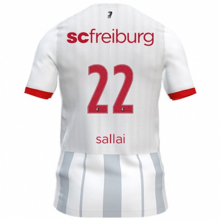 Kandiny Kinder Roland Sallai #22 Weiß Grau Auswärtstrikot Trikot 2024/25 T-Shirt