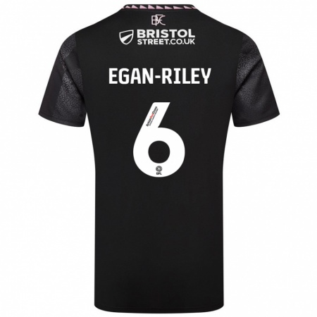 Kandiny Kinder Cj Egan-Riley #6 Schwarz Auswärtstrikot Trikot 2024/25 T-Shirt