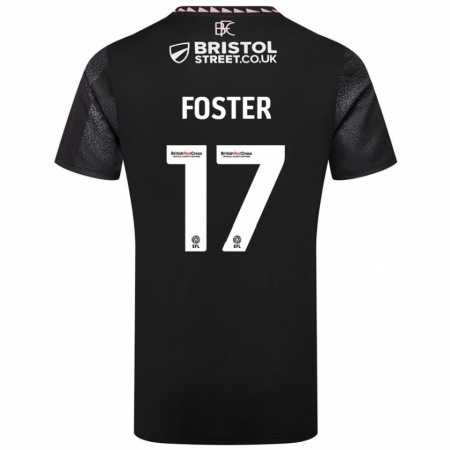 Kandiny Kinder Lyle Foster #17 Schwarz Auswärtstrikot Trikot 2024/25 T-Shirt