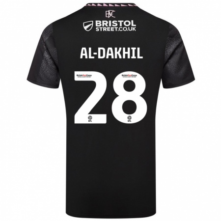 Kandiny Kinder Ameen Al-Dakhil #28 Schwarz Auswärtstrikot Trikot 2024/25 T-Shirt